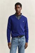GANT - Classic Cotton V-Neck, Crisp Blue