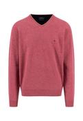 Fynch Hatton- V-neck Marino Cashmere Sweater, Berry (XL Only)