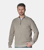 Casa Moda - Knit Troyer Half-Zip Sweater, Beige image