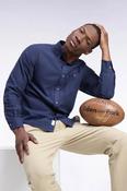 Eden Park - Straight Cut Plain Cotton Shirt, Navy image