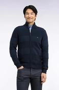 Eden Park - Cotton Striped Effect Full Zip Cardigan, Navy