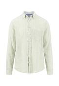 Fynch Hatton - Linen Striped Button-Down Shirt, Avocado