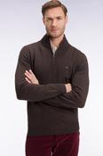 Eden Park - Wool Blend Trucker Neck Quarter-Zip, Brown (M &amp; XXL Only)