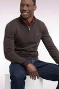 Eden Park - Wool Blend Trucker Neck Quarter-Zip, Brown