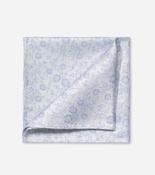 Olymp- Floral Silk Pocket Square, Smoke Blue