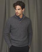 Magee - Fionn Fisherman Rib 1/4 Zip, Charcoal Grey