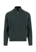 Fynch Hatton - Marino Cashmere Zip-Up Cardigan, Dark Ivy