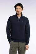 Eden Park - Cotton Fleece Trucker Neck Quarter-Zip Sweatshirt, Navy image