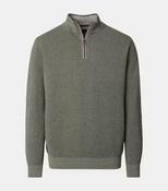 Casa Moda - Knit Troyer Half-Zip Sweater, Moss Green
