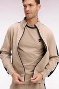 Eden Park - Interlock Zip-Up Sweatshirt, Beige Contrast