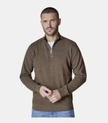 Casa Moda - Knit Troyer Half-Zip Sweater, Walnut