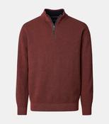 Casa Moda - Knit Troyer Half-Zip Sweater, Dark Red