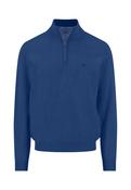 Fynch Hatton - Knitted Cotton Troyer Collar Quarter-Zip, Midnight