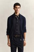 GANT - Cotton Texture Zipped Cardigan, Evening Blue 3XL