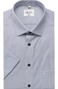 Marvelis - Modern Fit Short Sleeve Shirt, Navy and White Stripes image