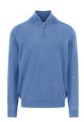 Fynch Hatton - Sweater With Zip, Crystal Blue