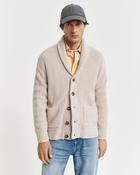 GANT - Wool Blend Shawl Collar Cardigan, Light Beige Melange (L &amp; XL Only)