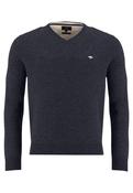 Fynch Hatton - 3XL - Merino Cashmere Pullover, V-Neck, Navy