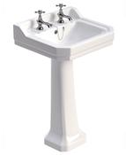 Westbury 55cm Basin &amp; Full Pedestal 2 Tap Hole