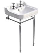Westbury 55cm Basin &amp; Chrome Washst &amp; 2 Tap Hole image