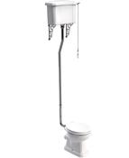 Westbury High Level Cistern &amp; Pan (Toilet) comes with White MDF Soft Close Seat image