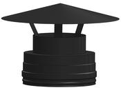 System 2 T/Wall Black Ins 125mm Cowl-Raincap