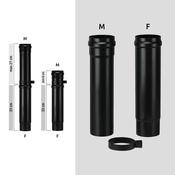80mm Adj 350-580mm Matt Black Pellet Pipe