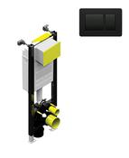Fastfix Frame H1100-1300 for Wall Hung WC comes with Rect Black Push Plate T074113p45