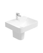 Horizon 1th Square Basin &amp; Semi Pedestal - 55cm
