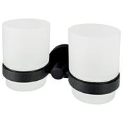 Haceka Kosmos Double Tumbler Holder Matt Black