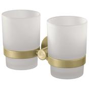 Haceka Kosmos Double Tumbler Holder Brushed Gold