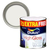 Dulux High Gloss Pure Brilliant White 750ml +33% Free