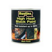 Rustins High Heat Black Paint Q/D 500ml 600c