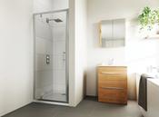 Verve Pivot Shower Door 800mm Silver Verve