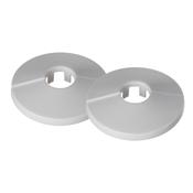 Plumb Centre Pipe Hole Cover 16mm White Pk2