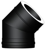 System 2 Black 100mm Twin Wall 45 Degree Bend
