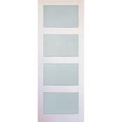 Indoors Kirkland Shaker 4 Panel Etched Glazed Door - White - 80 Inch x 32 Inch (2032mm x 813mm)