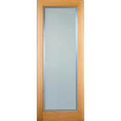 Indoors Rushmore Shaker Etched Clear Boarder Glass Pre-Finished Oak Door - 80 Inch x 32 Inch (2032mm x 813mm)