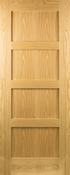 Seadec Oak Augusta 4 Panel Shaker 6'6 x 2'4 Oak Veneer Finish
