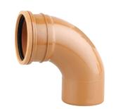Sewer 225mm x 90deg Long Radius Bend Single Socket