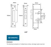 Eurospec 63mm Ss Euro Cylinder Sashlock Case