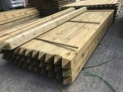 Pressure Treated Pointed Square Fence Post - 100mm x 100mm x 2.4m  image