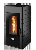 SOLIS K2300-2 23kW Pellet Stove Black Flat Panel Boiler Model
