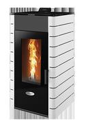 SOLIS K1700-2 12kW Pellet Stove White Flat Panel Boiler Model