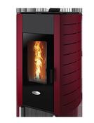 SOLIS K2300-2 23kW Pellet Stove Claret Curved Panel Boiler Model