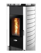 SOLIS K1700-2 12kW Pellet Stove White Curved Panel Boiler Model