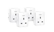 TP-Link Tapo Smart Wi-Fi Socket, Energy Monitoring 4 Pack - White | P100