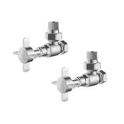 Aqualla Traditional Crosshead Angled Radiator Valves - Chrome | T-WV