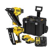 DeWalt 18V XR Brushless Twin Nailer Kit | Cordless Nail Gun Set | DCK246P2T-GB image