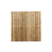 Coolrain Hit &amp; Miss Round Top Double Sided Fence Panel - 1.5m x 1.8m image